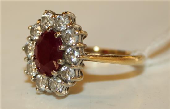 Ruby and diamond ring